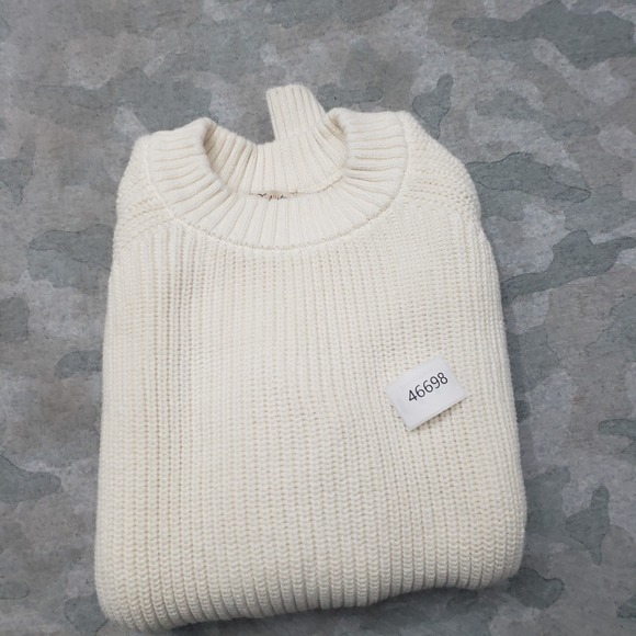 Faherty Sweater Womens Large Beige Pullover Ribbed Long Sleeve - Picture 9 of 9